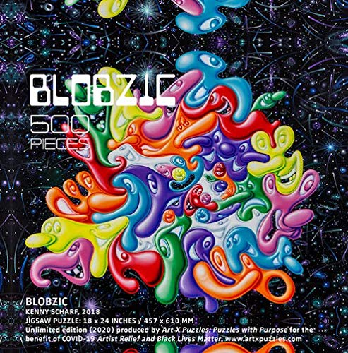 ARTXPUZZLES - Artist Kenny Scharf Title: Blobzic, 2018 Jigsaw Puzzle Size: (Horizontal) 18
