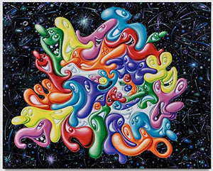 ARTXPUZZLES - Artist Kenny Scharf Title: Blobzic, 2018 Jigsaw Puzzle Size: (Horizontal) 18"x 24" (457mm×610mm) 500 Jigsaw Puzzle Pieces, ESKA Premium Board. Traditional Paper Jigsaw Puzzle.